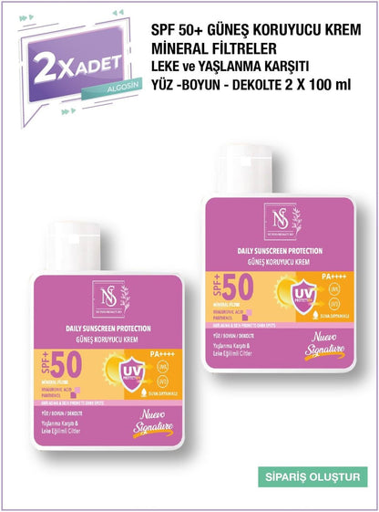 Nuevo Signature Spf 50+ Mineral Filtre Yüksek Koruyucu Güneş Kremi 110 Ml Yüz, Boyun, Dekolte
